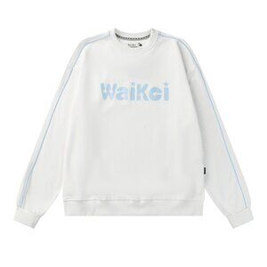 Waikei Round Neck Contrasting Color Sweatshirt With Letter Print